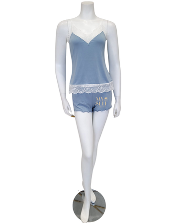 Samantha Chang 1116-9524-IW White Lace Iceberg Modal Cami Set myselflingerie.com